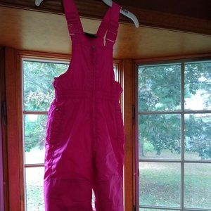 EUC sz. 5/6 Hot Pink Fully Lined Bolt Snow Bib w/Pockets, Zippers, and Elastic